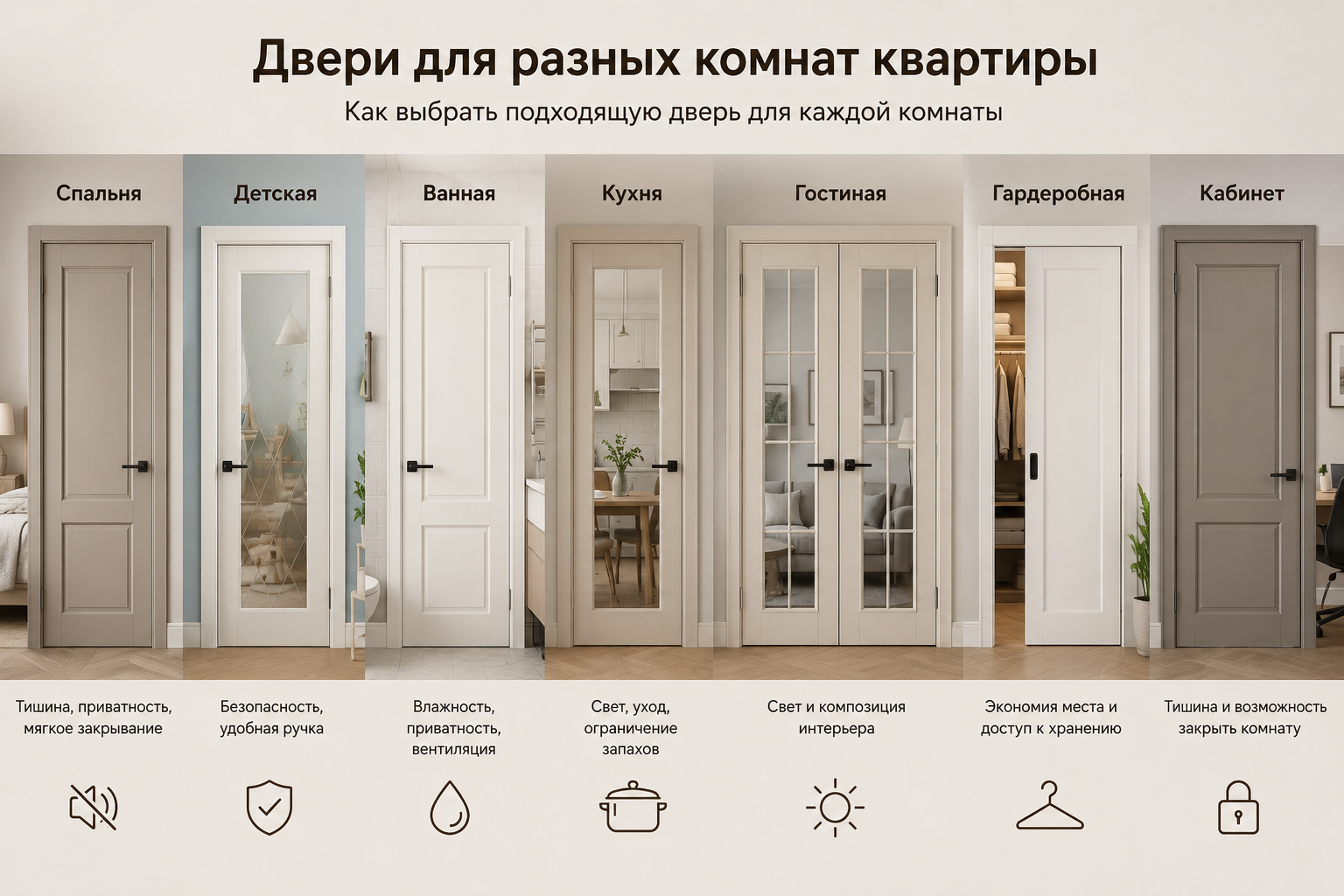 Какие двери выбрать для разных комнат квартиры: практический разбор